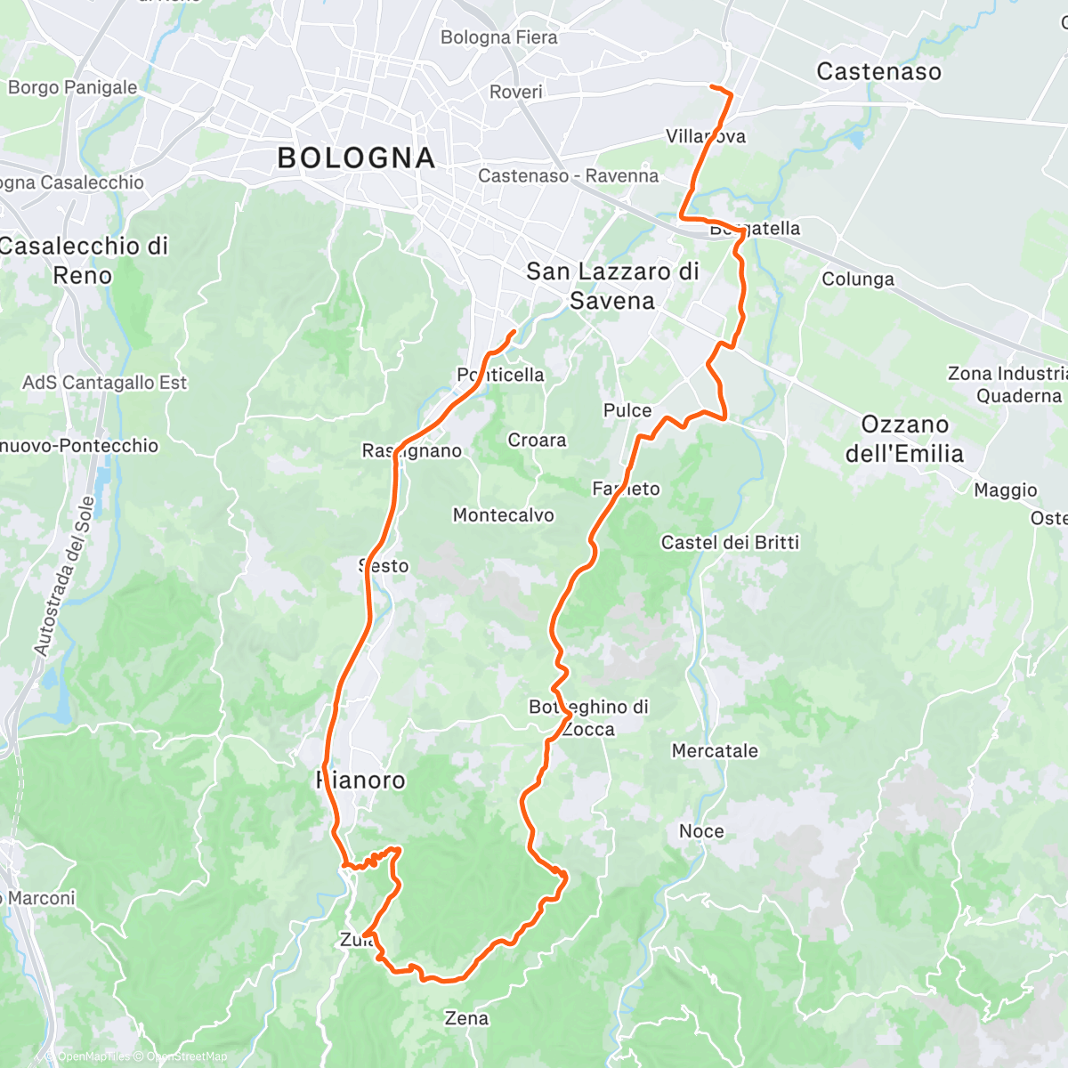 Map of the activity, Sessione di gravel biking pomeridiana
