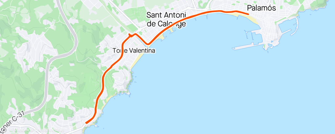 Map of the activity, Platja d'Aro Day 1