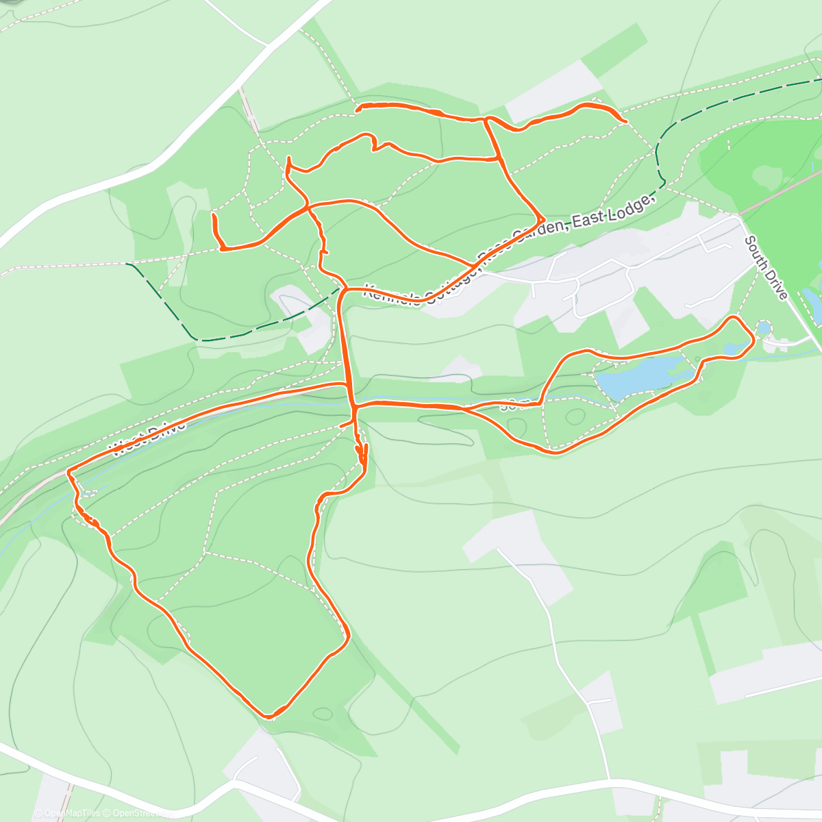 Map of the activity, Taking the new Saucony Peregrine 16’s for a run around the woods! 🏃‍♂️‍➡️
