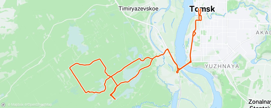 Map of the activity, Evening Ride