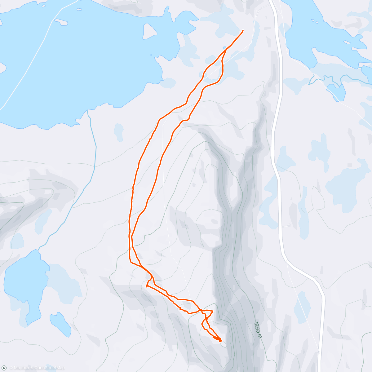 Map of the activity, Lunch Backcountry Ski