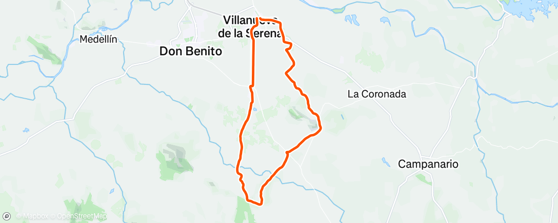 Map of the activity, Bicicleta de montaña por la tarde