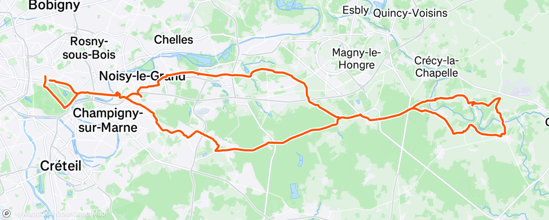 Map of the activity, Sortie vélo le matin