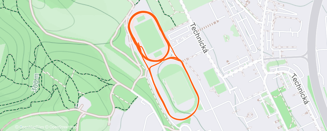 Mapa de la actividad (VŪT dráha, ale po asfaltu | 8×5')