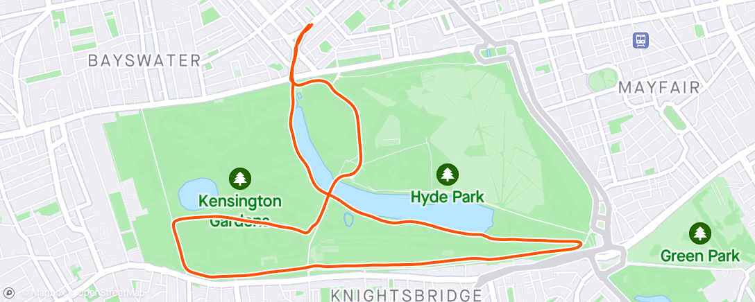 Map of the activity, Pounding the paths of Hyde Park