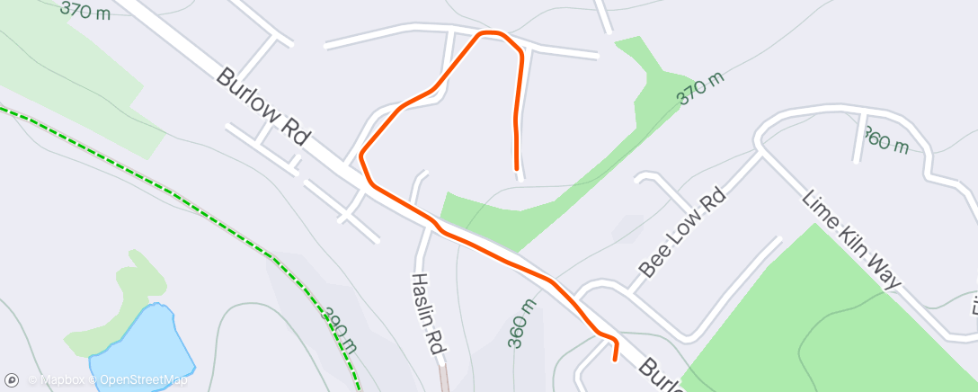 Map of the activity, Slaughter House Hill Cool down