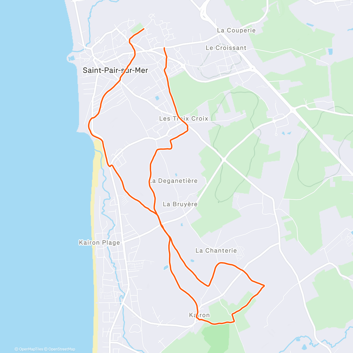 Map of the activity, Trail le matin