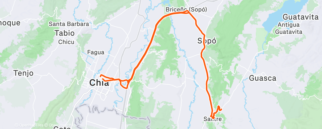 Map of the activity, Guasquita.