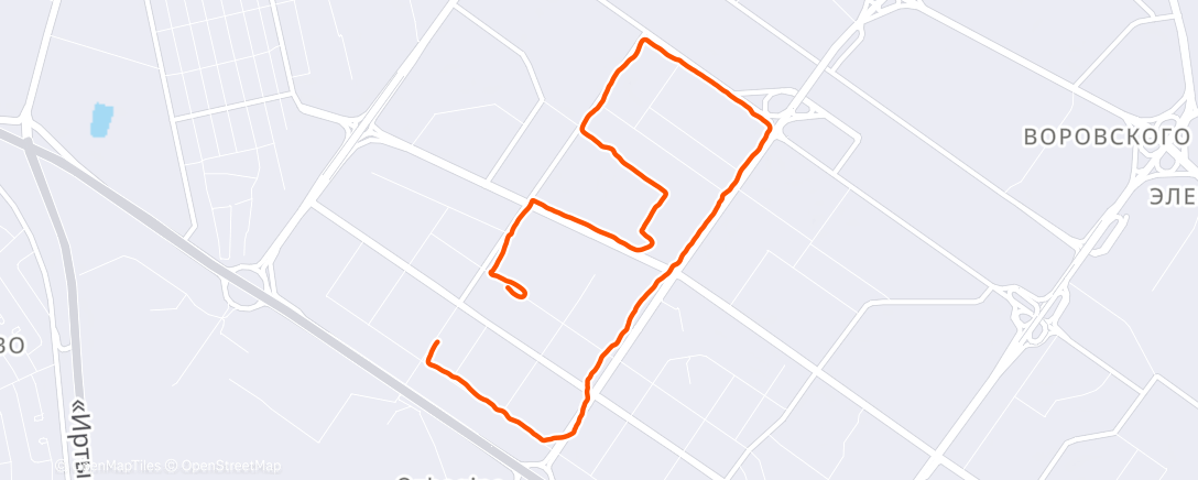 Map of the activity, Вечерний забег