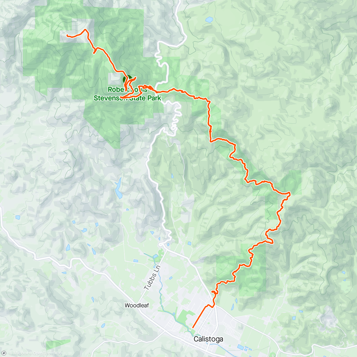 Map of the activity, Napa Valley Endurance