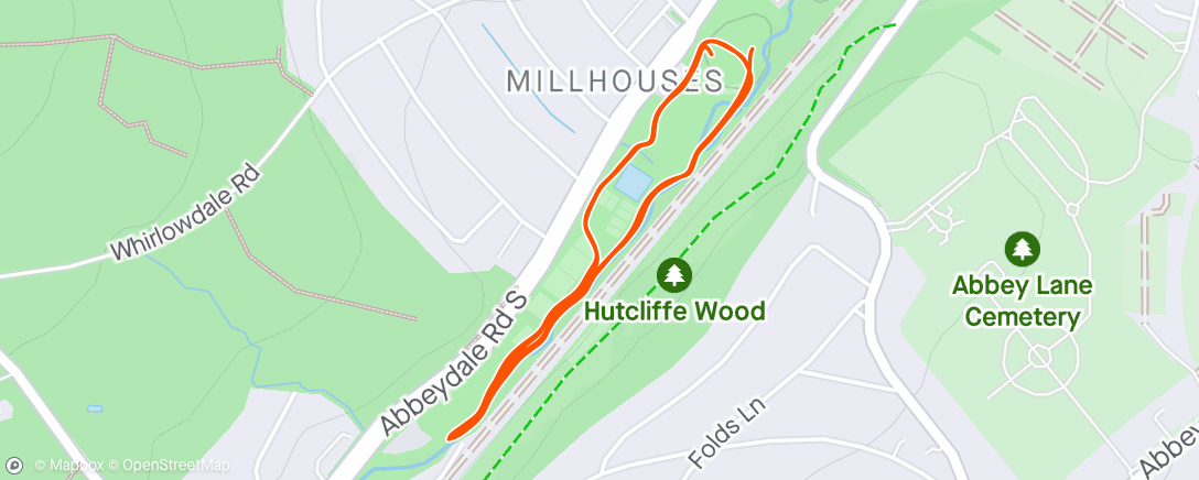 Karte der Aktivität „Millhouses parkrun. Meh”