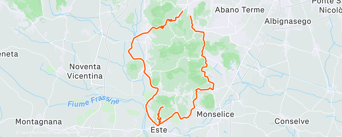 Map of the activity, EOS SUNDAY BREAKFAST RIDE