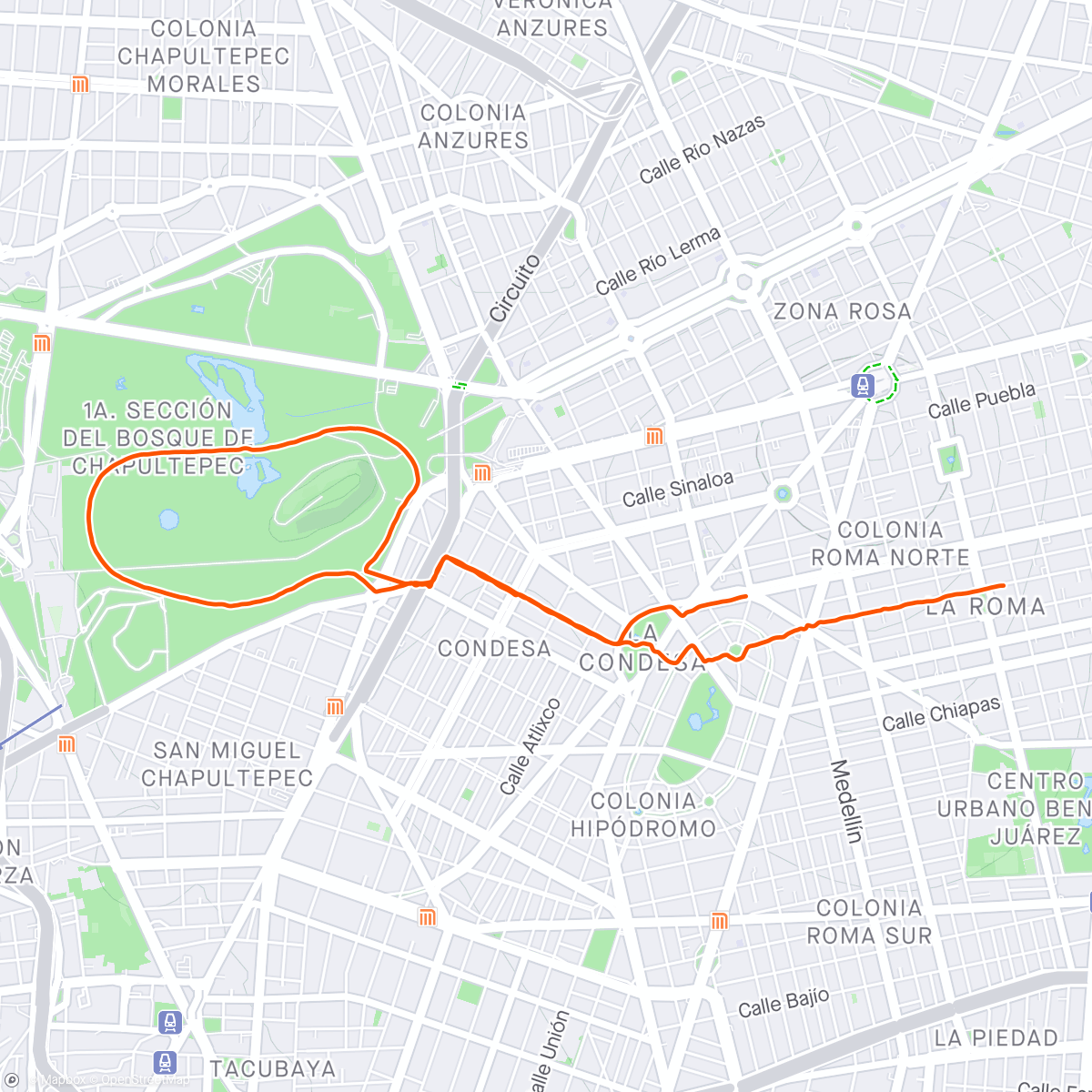 Map of the activity, Cdmx