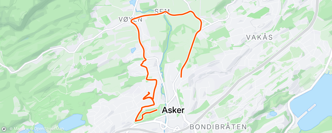 Map of the activity, Kveldsløp