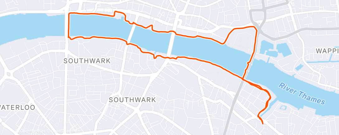 Map of the activity, Evening Run