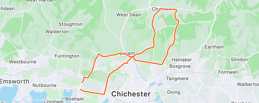 Map of the activity, Lunch Ride