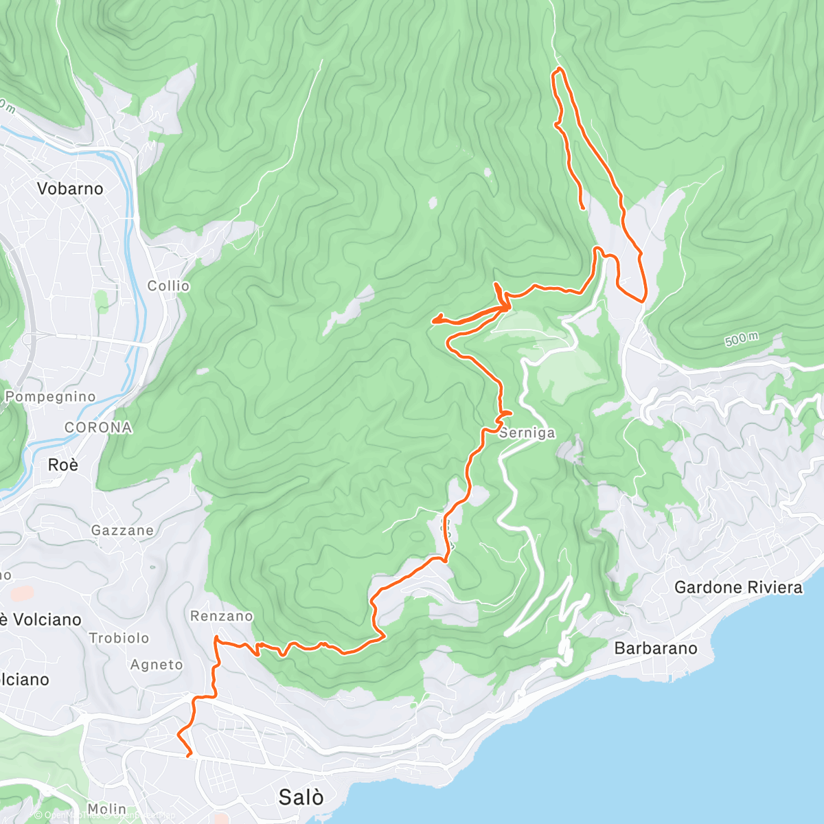 Map of the activity, Chasing Jacopo 🏥 getting hurt