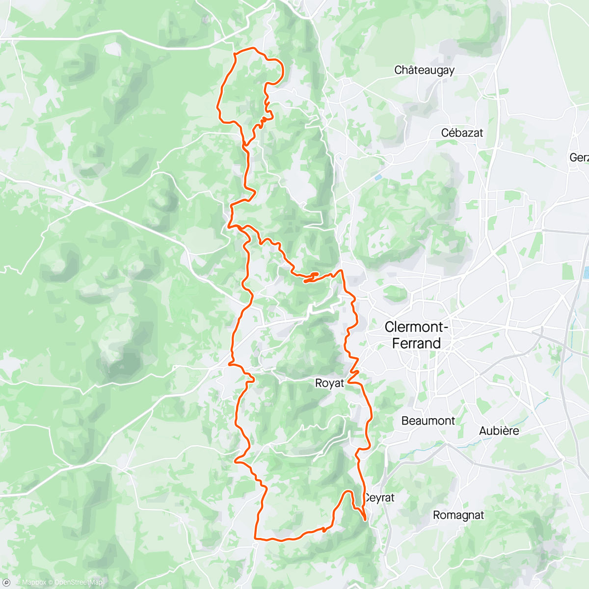 Map of the activity, Gravel route