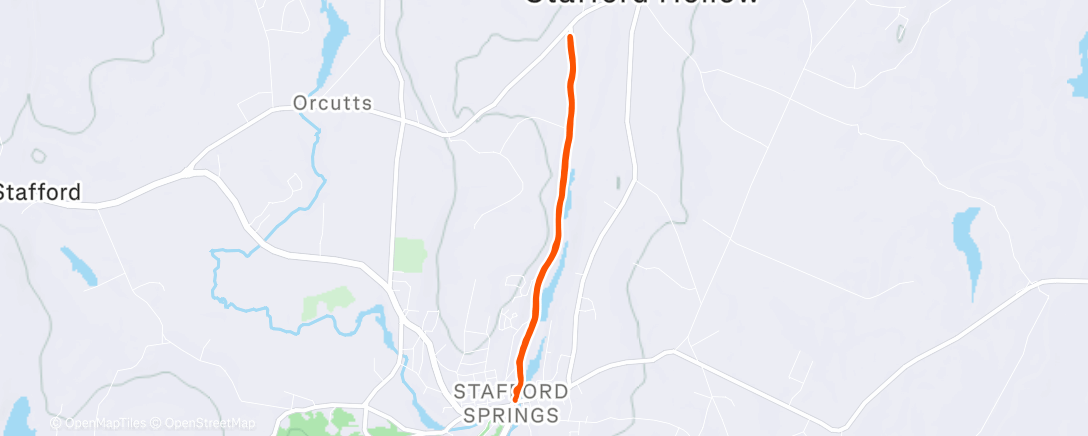 Map of the activity, Afternoon Run