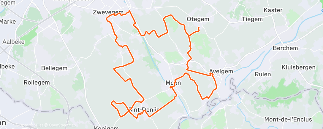 Map of the activity, Bevergem Route