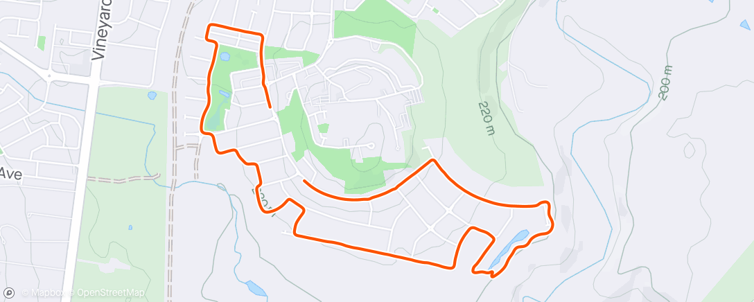 Map of the activity, Afternoon Run