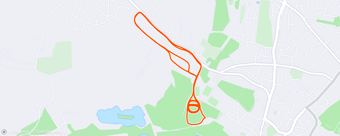 Map of the activity, 1 mile tempo / 8 x 600m / 2 x 200
