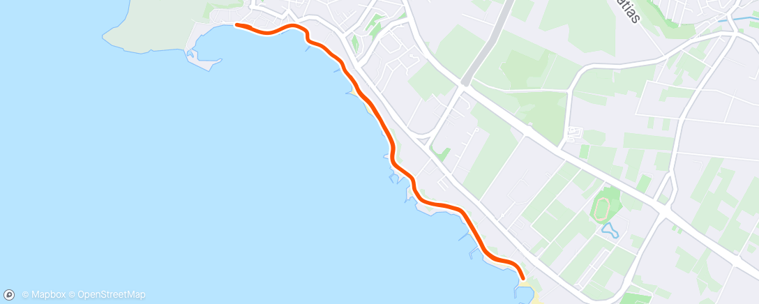 Mapa da atividade, Paphos - Run 3: x5 1km repeats with 60s recovery