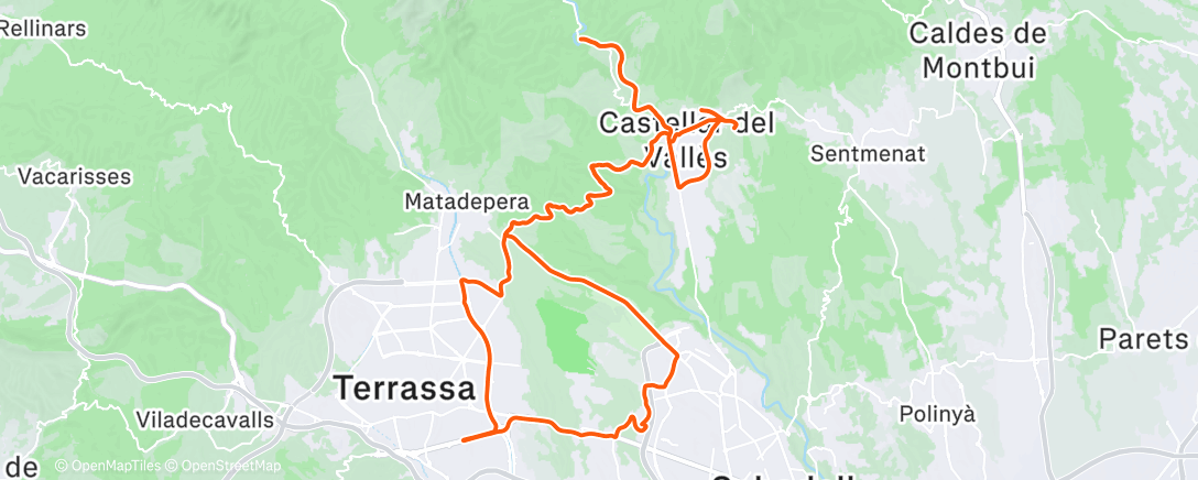 Map of the activity, Bicicleta a la hora del almuerzo