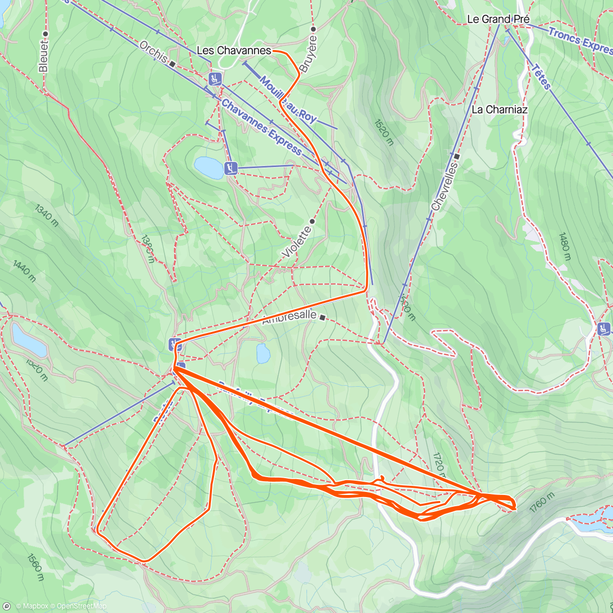 Map of the activity, Ski de piste aux Gets ( le Ranfoilly)