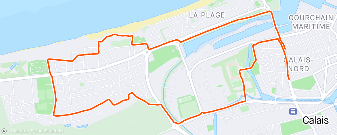 Map of the activity, Footing matinal à Calais