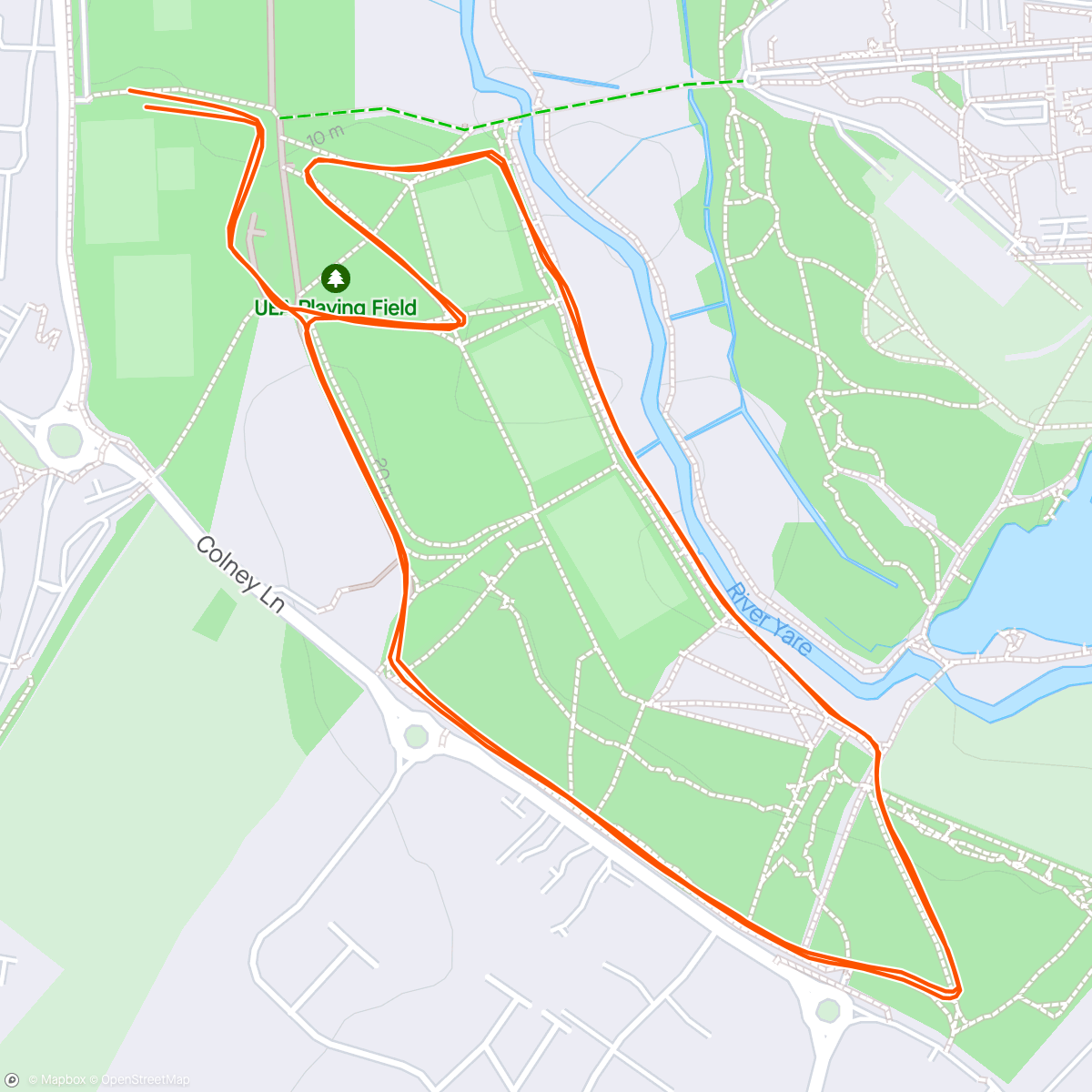 Map of the activity, Parkrun in memory of Kevin