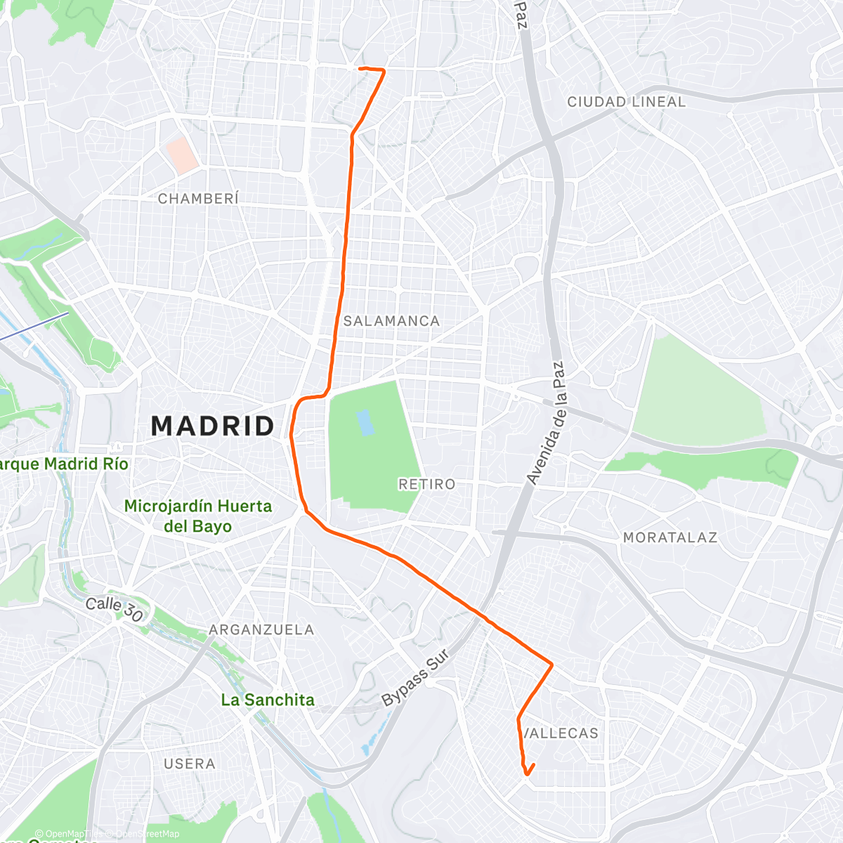Map of the activity, San Silvestre Vallecana