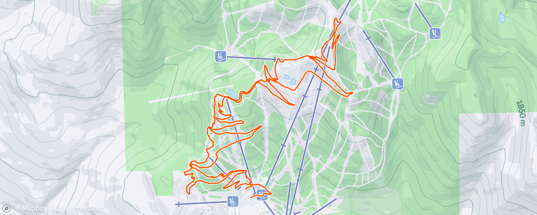 Map of the activity, Summit trail
