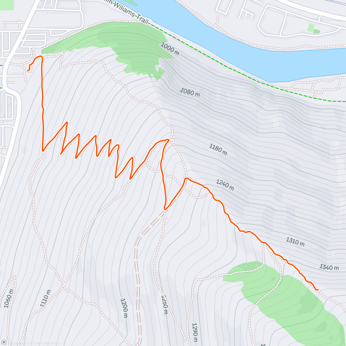 Map of the activity, Sentinel Hill Climb the long way down