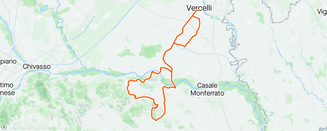 Map of the activity, Gf Vercelli percorso medio