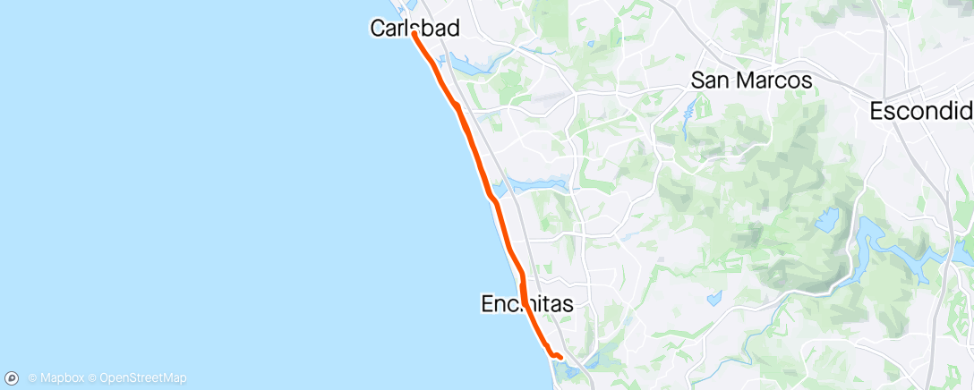 Map of the activity, Windy spin to Carlsbad.