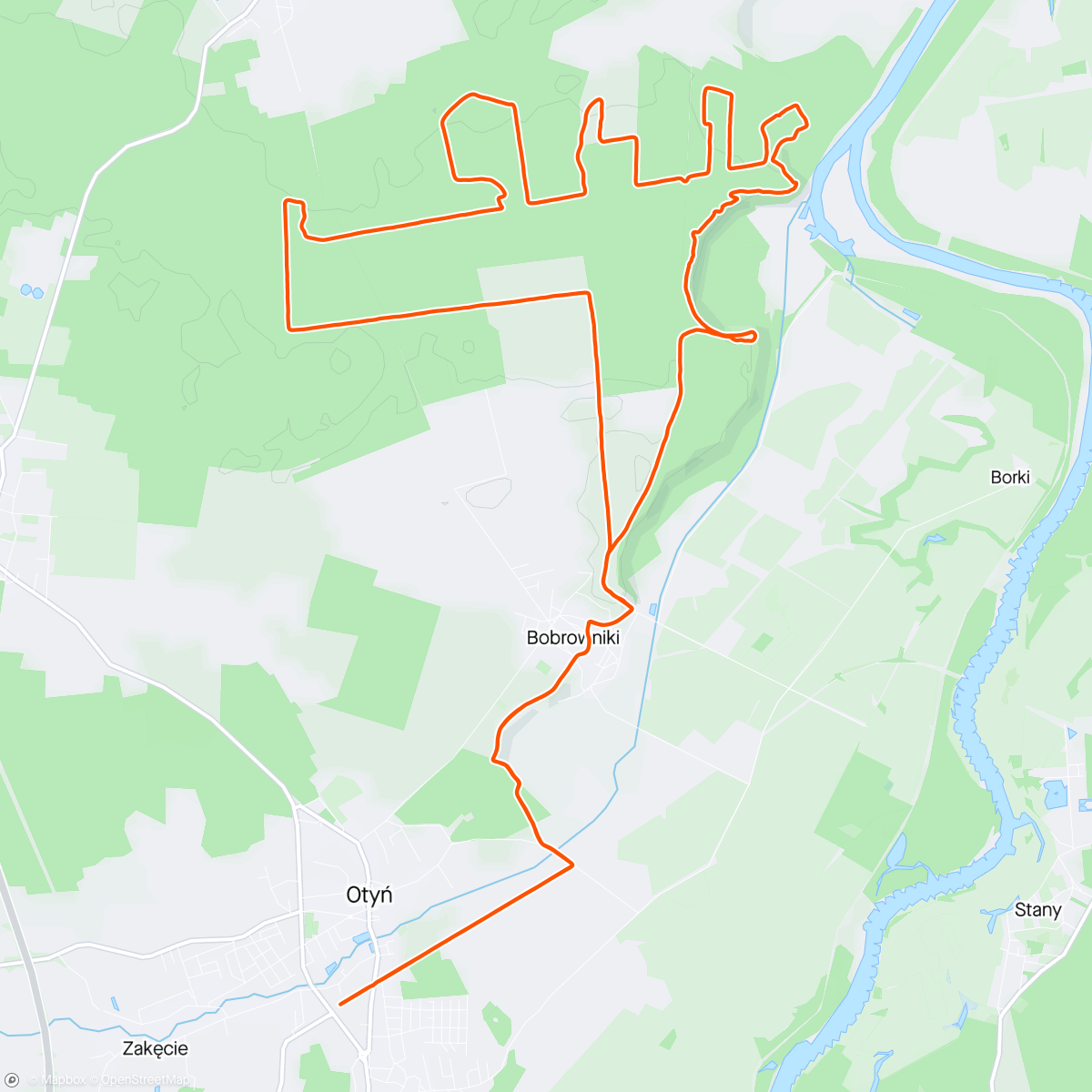 Map of the activity, MTB Kaczmarek Electric (as usual on a gravel bike - this time a suboptimal choice 😎