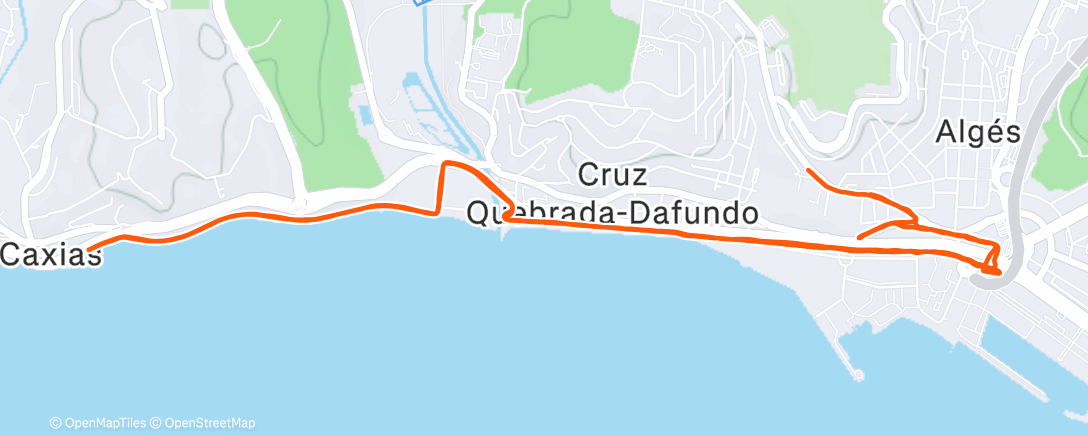 Map of the activity, Evening Run