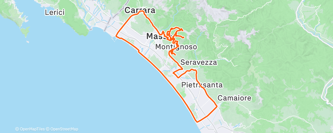 Map of the activity, Fortezza, Tombara, Cà de Cecco, Foce
