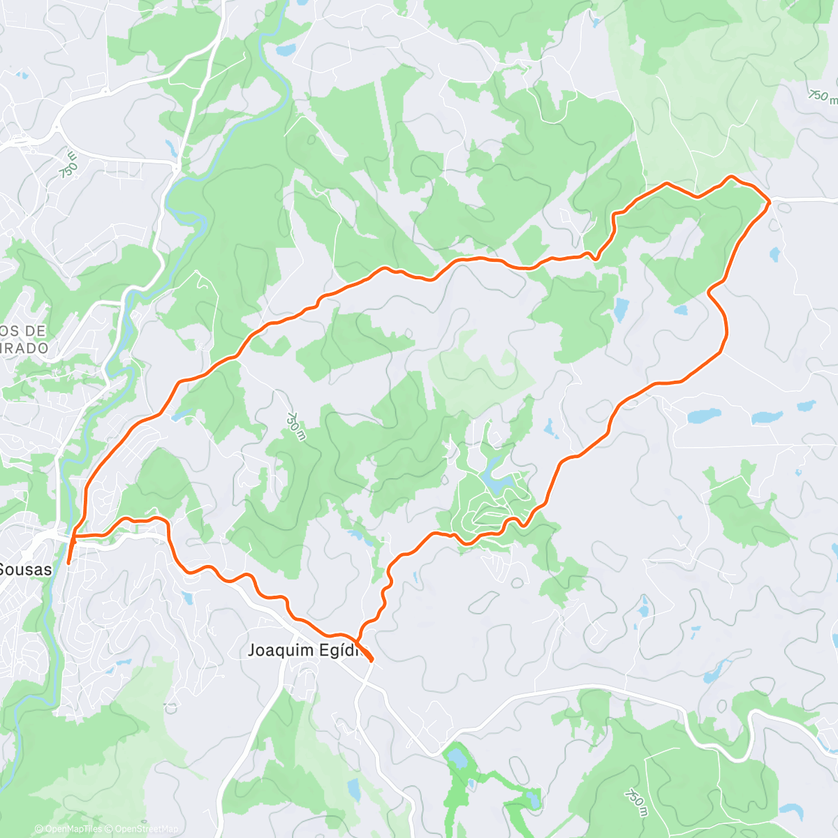 Map of the activity, Lunch Trail Run
