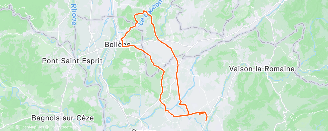 Map of the activity, Sortie vélo le matin