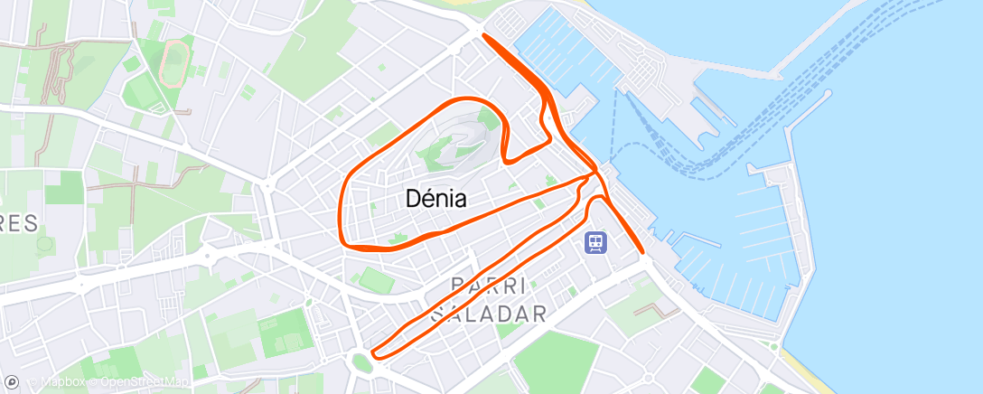 Map of the activity, Denia Race