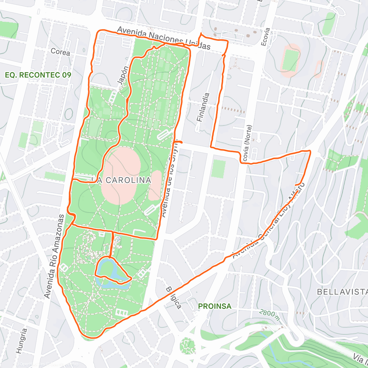 Map of the activity, another day, another girl walk