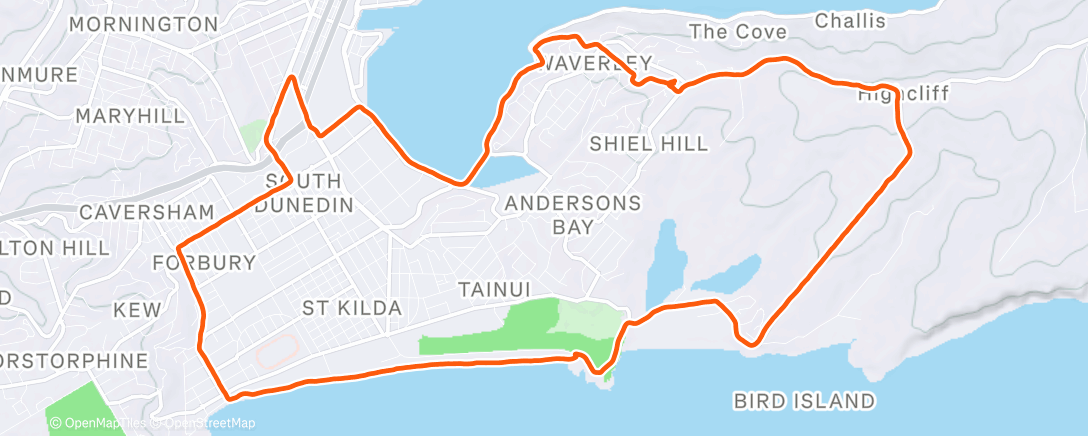Map of the activity, Afternoon Run