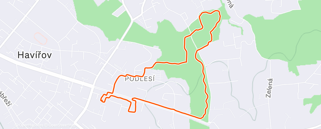 Map of the activity, Evening Walk
