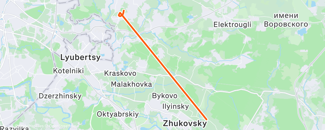 Map of the activity, Ночной забег