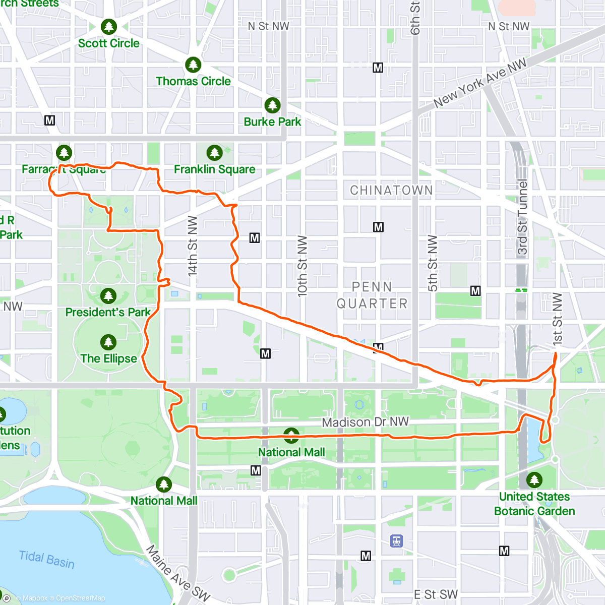 Map of the activity, Washington DC