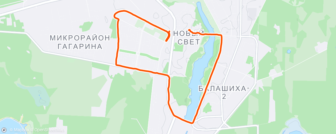 Map of the activity, Утренний забег