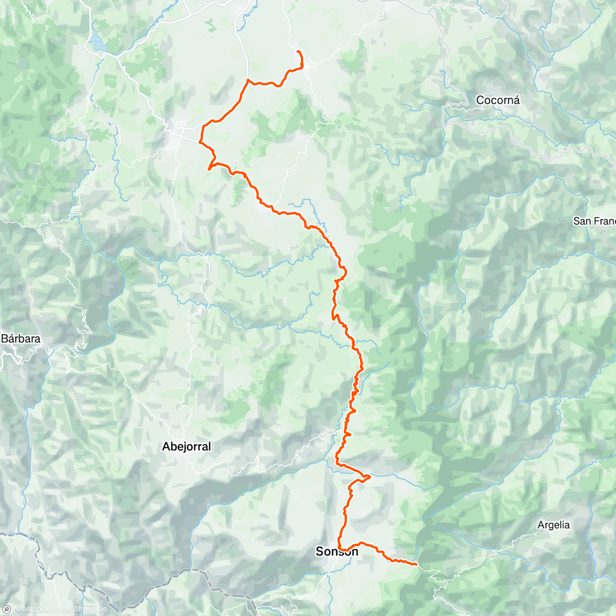 Map of the activity, Bicicleta por la mañana