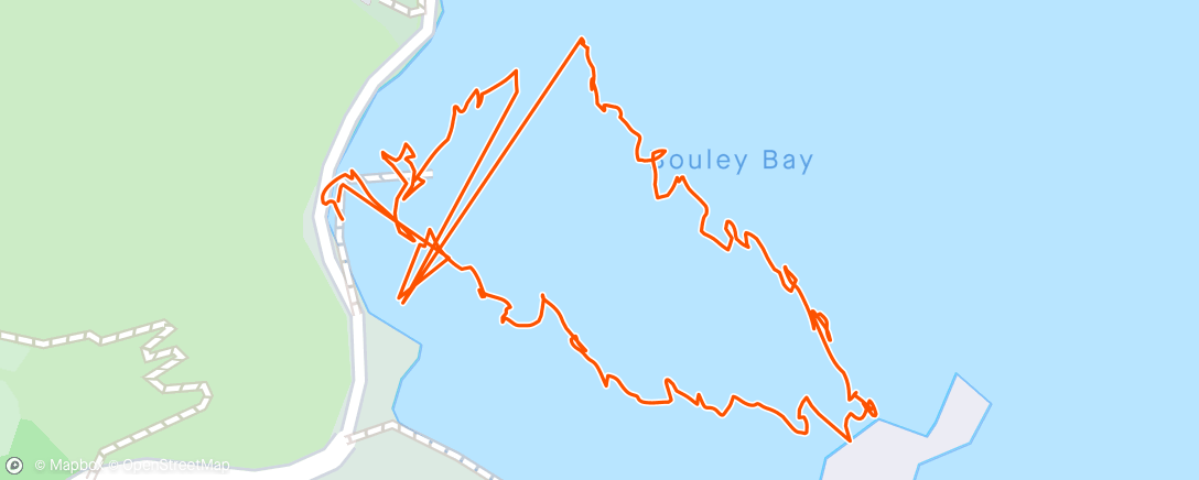 Map of the activity, Tuesday morning swim at Bouley Bay with Michelle